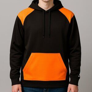 Medium Orange and Black Hoodie